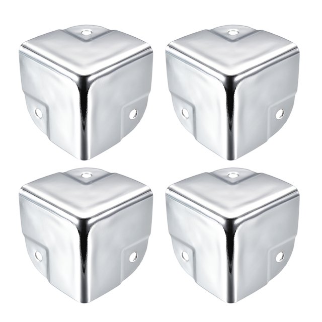 Unique Bargains Metal Box Corner Protectors Box Edge Guard Protector 40 x 40 x 40mm Silver Tone 4 pcs