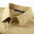 thumbnail image 3 of Lovzfmll Men's Waterproof Shacket, Quick Dry Shirt Jacket, Lapel Collar Button Front, Elastic Outdoor, Fall Jackets for Men, Water Resistant Coat, 3 of 8