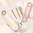 thumbnail image 3 of Ensemble de Couverts Compacts Ensemble de Couverts de Camping Boîte à Lunch Embouts Antidérapants pour Baguettes, 3 of 11