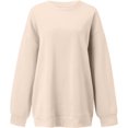 thumbnail image 3 of ORUYROP Chandails en Molleton Surdimensionnés pour Femmes Manches Longues Col Rond Chandail Décontracté Ample Couleur Unie Polaire Tops Pulls, 3 of 5