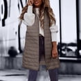 thumbnail image 1 of DPTALR Femmes Chaud Gilet à Poches Manteau Long Veste Hiver Sans Manches Doudoune Parkas, 1 of 5