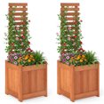 thumbnail image 1 of Costway 2 PCS Wooden Raised Garden Bed Elevated Yard Planter Box with Trellis Open-Ended, 1 of 10