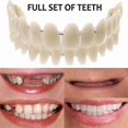 thumbnail image 1 of Smile Snap On False Teeth Upper Lower Dental Veneers Dentures Tooth Cover Set _fs, 1 of 5