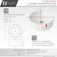 thumbnail image 4 of Stylish Vessel 16" White Round Porcelain Bathroom Sink P-228H, 4 of 8