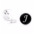 thumbnail image 4 of pitrice 1 Pair Men's Letter Cufflink Wedding Formal Initial Alphabet Stainless Steel Cufflink, Letter J, 4 of 8