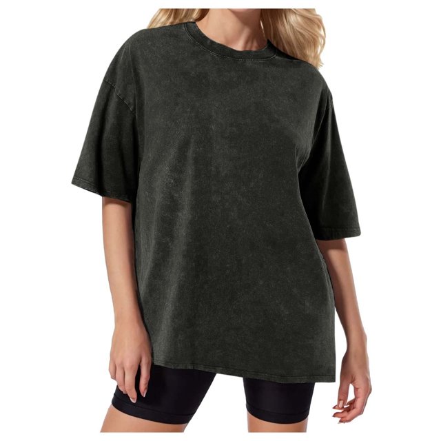 Vintage Washed Distressed Retro T-Shirt Oversized Short Sleeve Batik Cotton Tee - Unisex