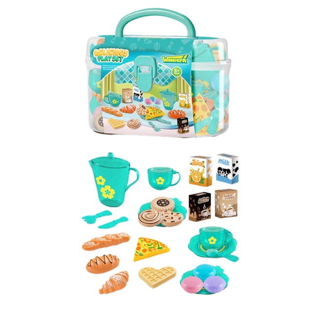 Huanglei Interactive Toys For Girls Pretend Play Afternoon Tea Set With Accessories Non Battery Plastic Dinnerware For Imaginative Play Perfect For Ages 3 And Up Indoor