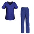 thumbnail image 1 of Women's Scrubs Set Scrub Top and Pants Scrubs Set, 1 of 3