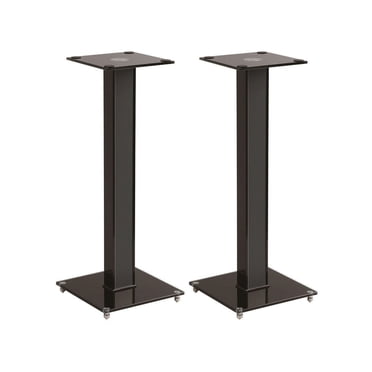 Monoprice Elements Support de Haut-Parleur, Paire de 28 Pouces avec Gestion des Câbles et Base en Verre Trempé