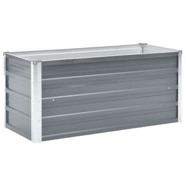 vidaXL Jardinière Surélevée de Jardin en Acier Galvanisé 100x40x45 cm Gris