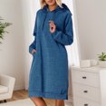 thumbnail image 4 of Longs Chandails à Capuchon pour Femmes 2025 Manches Longues Ourlet Fendu Robe à Capuchon Unie avec Poches Chandail à Capuchon pour Femmes, 4 of 8