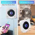 thumbnail image 4 of Qoosea Portable CD Player with Bluetooth, Wall Mountable CD Music Player, Home Audio Boombox with Remote Control Built-in Hifi Speakers MP3 Headphone Jack Aux Input Output, 4 of 8