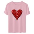 thumbnail image 4 of Cadeau de la Saint-Valentin pour Femmes T-shirt Décontracté à Col Rond à Manches Courtes Imprimé Arbre de Noël, 4 of 6