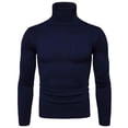 thumbnail image 2 of IROINNID Men's Turtleneck Long Sleeve Jumper Mid-Length Solid Color Knit Pullover Trim Base Sweater Blouse, 2 of 6