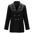 thumbnail image 4 of IROINID T-Shirts Réduits pour Dames Long Sleeve, Veste Manteau à Col Rabattu Uni pour Dames, Noir, 4 of 9