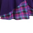 thumbnail image 4 of Women‘s Spring Autumn Patchwork Dress Long Sleeve Square Neck Plaid Zipper A-Line Dress, 4 of 5
