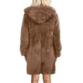 thumbnail image 4 of Combinaison pour Femmes Grande Taille Femmes à Manches Longues Combinaison à Capuche Unie Pyjama Décontracté d'Hiver Chaud Barboteuse Vêtement de Nuit Combinaisons d'Automne pour Femmes en Liquidation, 4 of 6