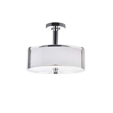 CWI Lighting Lustre à Abat-Jour Tambour 3 Lumières avec Finition Chrome