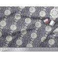 thumbnail image 2 of Soimoi Crepe Silk Fabric Leaves & Floral Block Decor Fabric Printed Yard 42 Inch Wide, 2 of 3