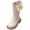 White, variant on Yammkia Little Girls Boots Kids' Tall Field Boots, Starter Horse Riding Boots with Stretchy Easy-Fit Synthetic Leather and Rear Zipper Size 2 (White,Big Kids 2)