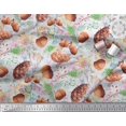 thumbnail image 2 of Soimoi White polyester Georgette Fabric Apricot, & Oaknut Fruits Fabric Prints by Yard 42 Inch Wide, 2 of 3
