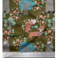 thumbnail image 1 of Soimoi Velvet Fabric Tree,Fox & Bear Kids Printed Fabric 1 Yard 58 Inch Wide, 1 of 3