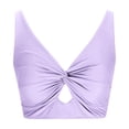 thumbnail image 4 of Bikini Swimsuit For Women Cropped Tankini Beach Padded Knot Cut Out Adjustable Tank Swimwear, 4 of 4