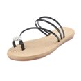 thumbnail image 2 of LSLJS New Set Toe Women's Roman Style Flat Bottom Diamond Herringbone Women's Slippers, 2 of 3