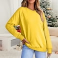 thumbnail image 2 of Chandails en Molleton Col en V pour Femmes Manches Longues Décontractées Tops Pull Oversize, 2 of 5