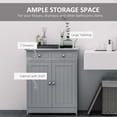 thumbnail image 4 of kleankin Armoire de Rangement de Salle de Bain avec 2 Portes, 2 Tiroirs, Tablette Ajustable, 4 of 10