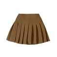 thumbnail image 1 of MIASHUI Jupe Plissée Mini pour Filles Taille Haute Tennis Uniforme Scolaire Jupes, Café, 9-10 Ans, 1 of 5