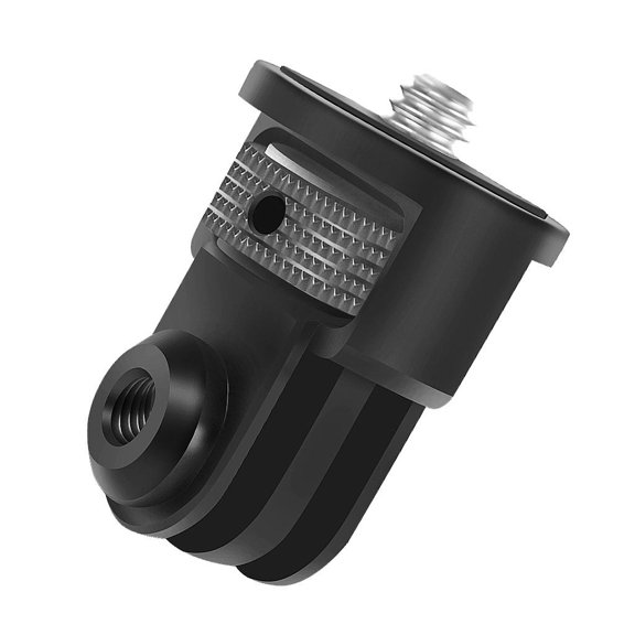 Adaptateur de Montage Réglable en Alliage d'Aluminium, Support d'Appareil Photo avec Vis de 1/4 Po, Anti-Stress à 360 Degrés pour Monopode Selfie d'Appareil Photo, Argent