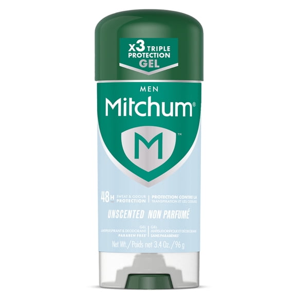 Mitchum Men, Gel Antiperspirant & Deodorant, 48 HR Odour Protection, Unscented, 96g
