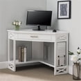 thumbnail image 2 of Bowery Hill Bureau d'Ordinateur de Bureau d'Angle en Bois Massif, Blanc, 2 of 10