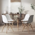 thumbnail image 4 of Aykah Eiffel Glass Dining Table For 2/4, Tempered Glass Top With Wood legs For Dining Room, Kitchen, 4 of 10