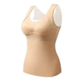 thumbnail image 1 of RXIRUCGD Haut Chaud Chauffant pour Femmes, Mode, Uni, à Encolure Ronde, avec Coussinet de Poitrine ( Beige, Taille : TG ), 1 of 2