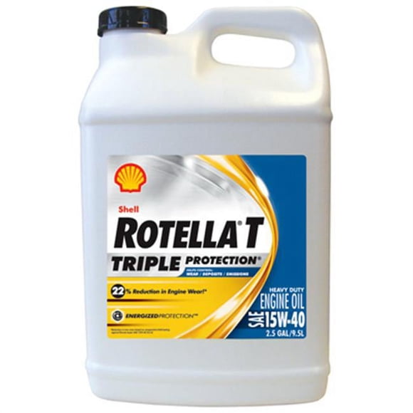 Shell Rotella 550019919 15W 40, CJ4 Heavy Duty Motor Oil - 2.5 Gallon