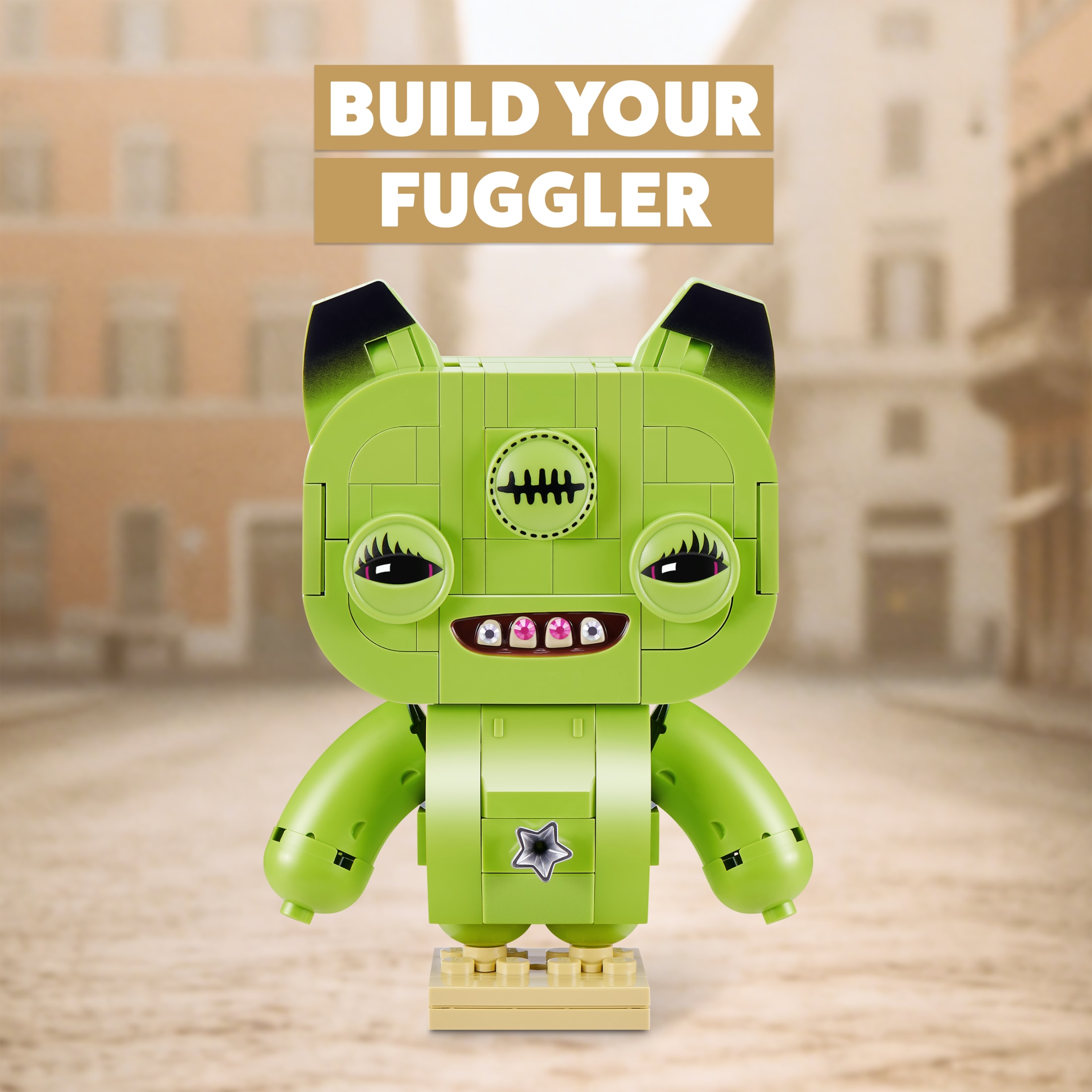 Collection MAX BUILD MORE Premium Fuggler Baddies (Alien agacé) par ZURU - Jeu de briques de construction en plastique pour enfants de 8 ans et plus