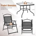 thumbnail image 3 of Gymax Dining Set for 4 Folding Chairs & Dining Table Set w/ Umbrella Hole Patio, 3 of 5