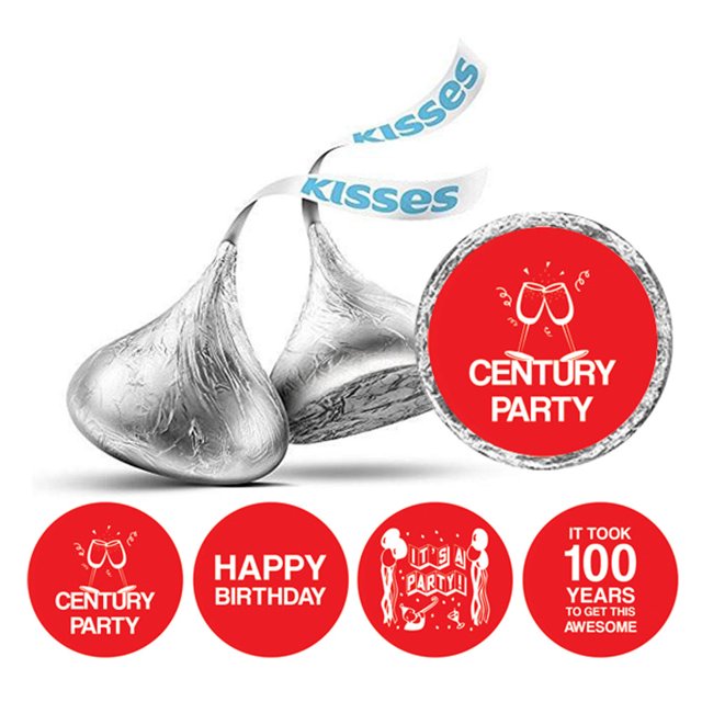 Darling Souvenir Its Took 100 Years Birthday Theme Stickers Candy Labels DIY 190 Pcs-Red