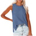 thumbnail image 1 of Birdeem Débardeur pour Femmes Mode Débardeur Décontracté Couleur Unie Fente Latérale Col Rond, 1 of 12