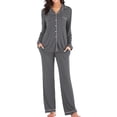 thumbnail image 5 of LSLJS Pyjama à Simple Boutonnage pour Femme Automne Hiver à Manches Longues Pantalon de Pyjama Ensemble de Tenue d'Intérieur, Peignoirs Cadeaux pour Femmes, 5 of 5
