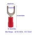 thumbnail image 2 of Ruidee 100 Pcs Connecteurs de Fil de Fourche Isolés M5 22-16 Awg U Type Bornes de Serrage Électrique (Rouge/spfh5), 2 of 5