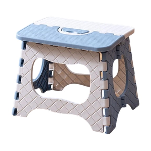 Blue Foldable Stool Portable Indoor Outdoor Small Stool Camping Stool For Adults Train Stool Compact Fishing Chair 9.06X7.87X7.28 Inches Plastic Blue Color