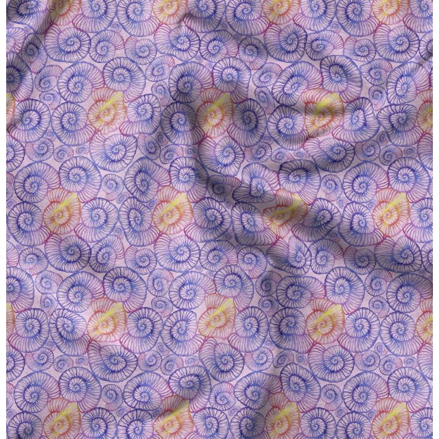 Soimoi Cotton Duck Fabric Shells Ocean Decor Fabric Printed Yard 56 Inch Wide