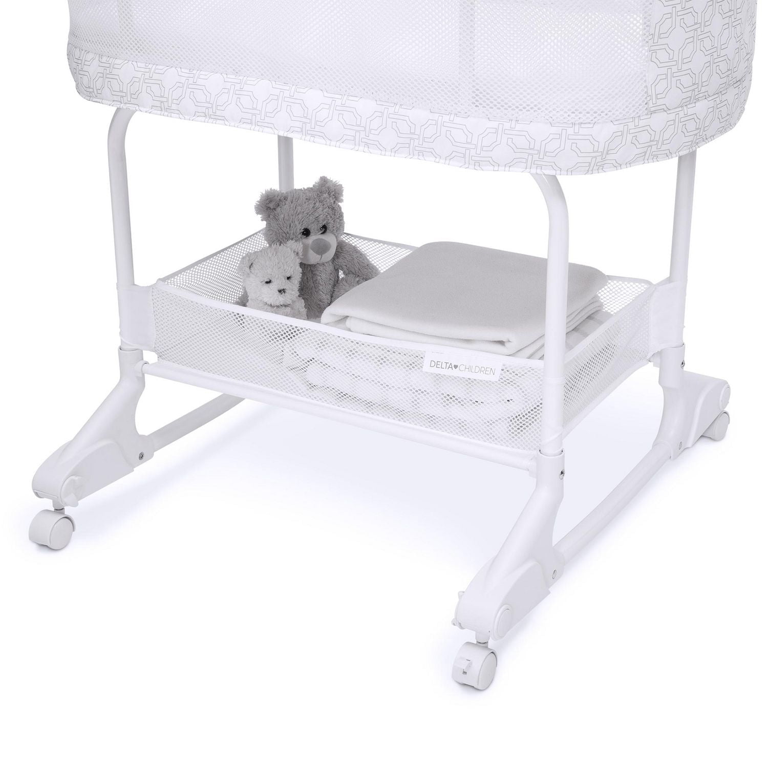 Delta Children Berceau à Bascule SleepCool  avec maille respirante, Fresco