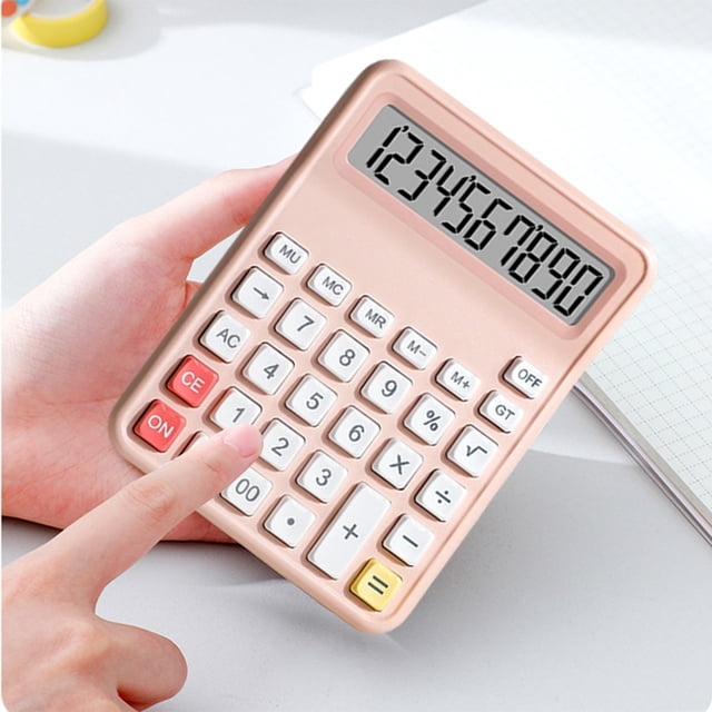 Jpxdew Basic Calculator Portable,Slim 5.12x3.74x1.18in,Quiet Keys Solar Battery,Desk Calculator for Home Office Accounting