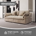 thumbnail image 3 of The Magic Home Cloud Modular Linen Sectional Sofa, Khaki, 3 of 15