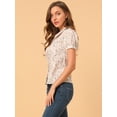 thumbnail image 4 of INSPIRE CHIC Blouse à Fleurs pour Femme à Manches Bouffantes, Col Rabattu, Boutonnée, 4 of 6