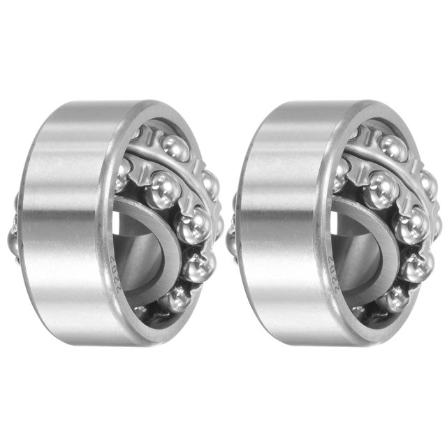 Unique Bargains Roulements à Billes Auto-Alignés 15x35x14mm 2202, Type Ouvert, Acier Chromé, Lot de 2